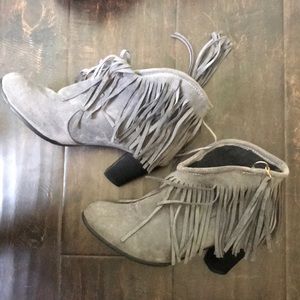 Grey ankle boots